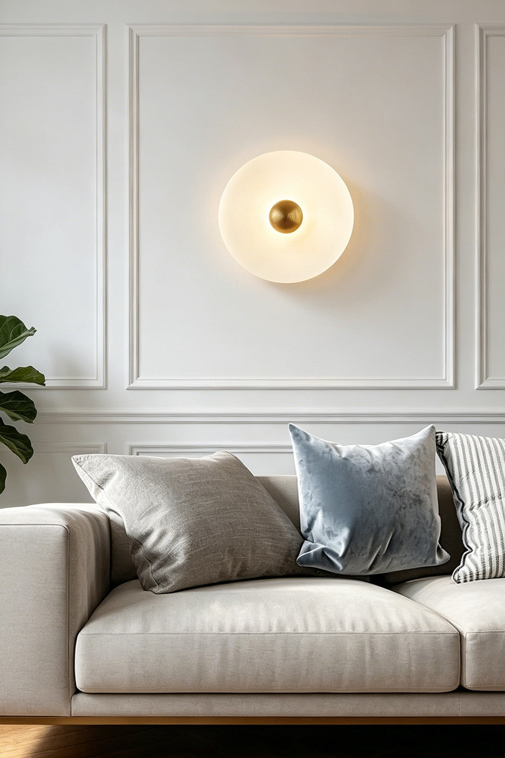 Alabaster Disc Wall Light