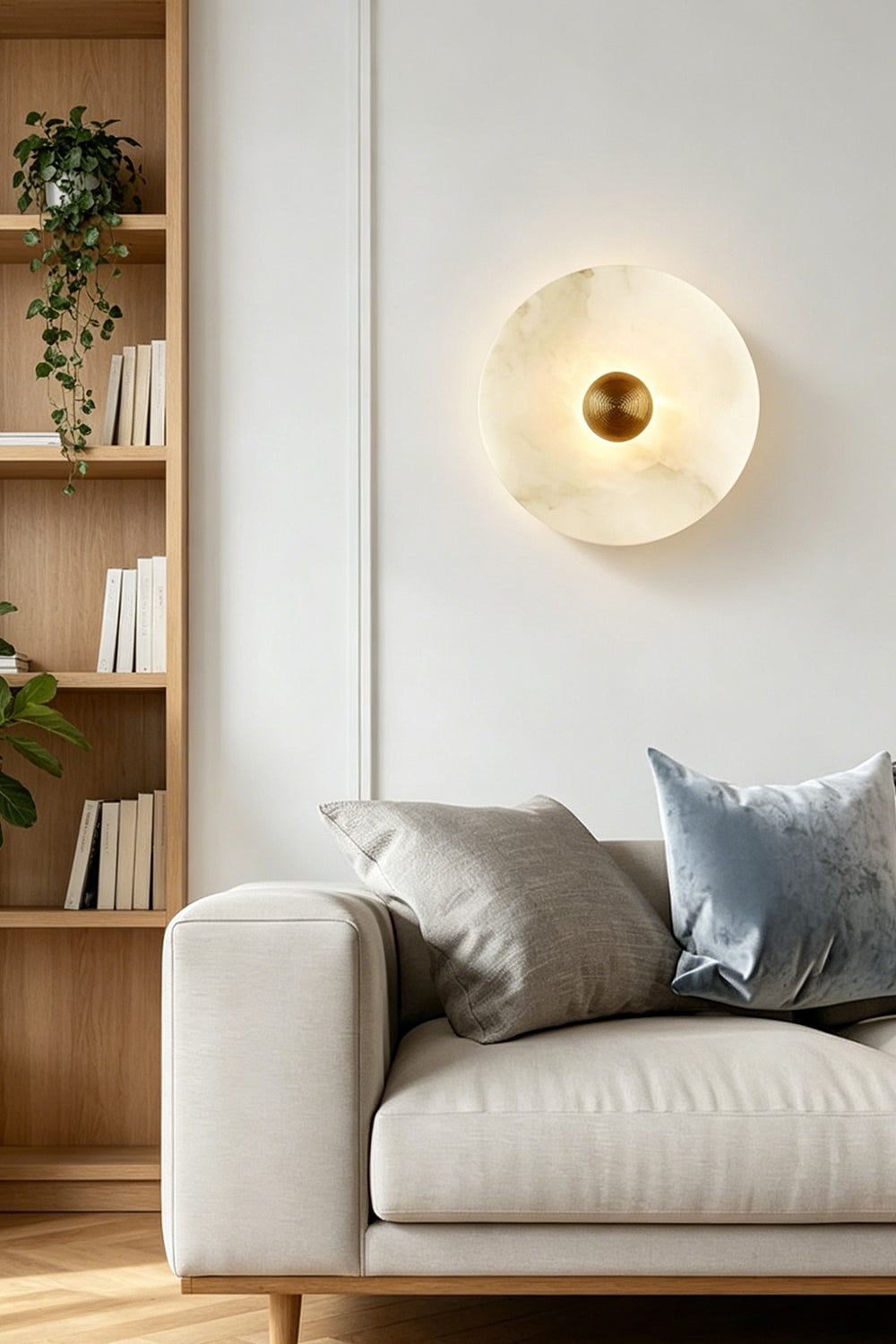 Alabaster Disc Wall Light
