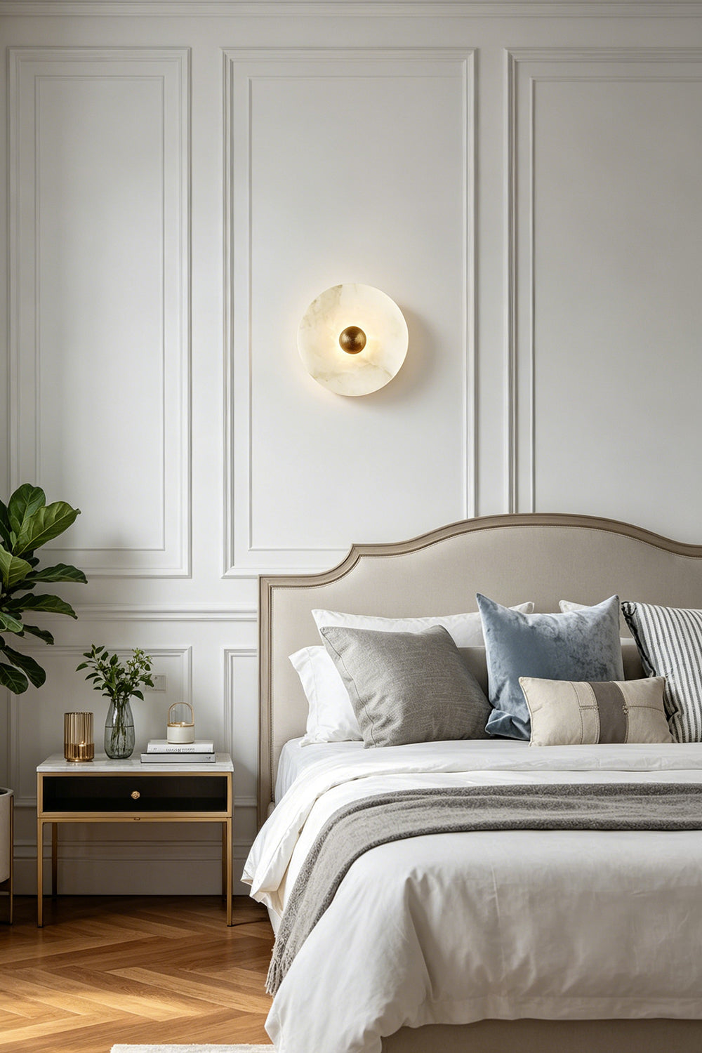 Alabaster Disc Wall Light