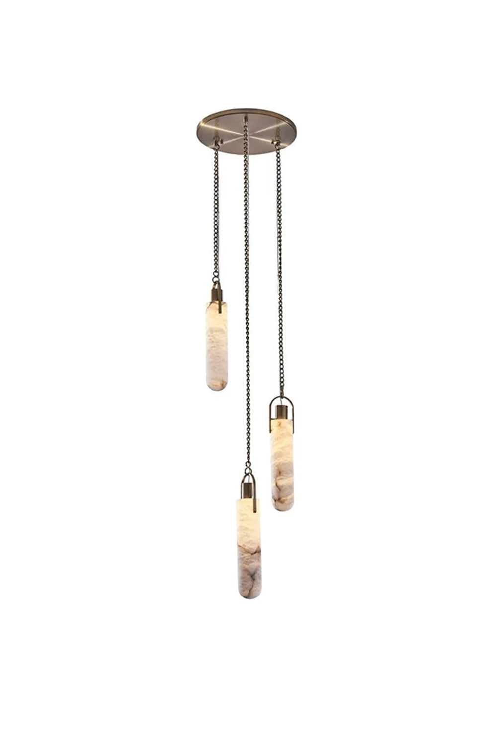 Multi-head Alabaster Cylindrical Chandelier