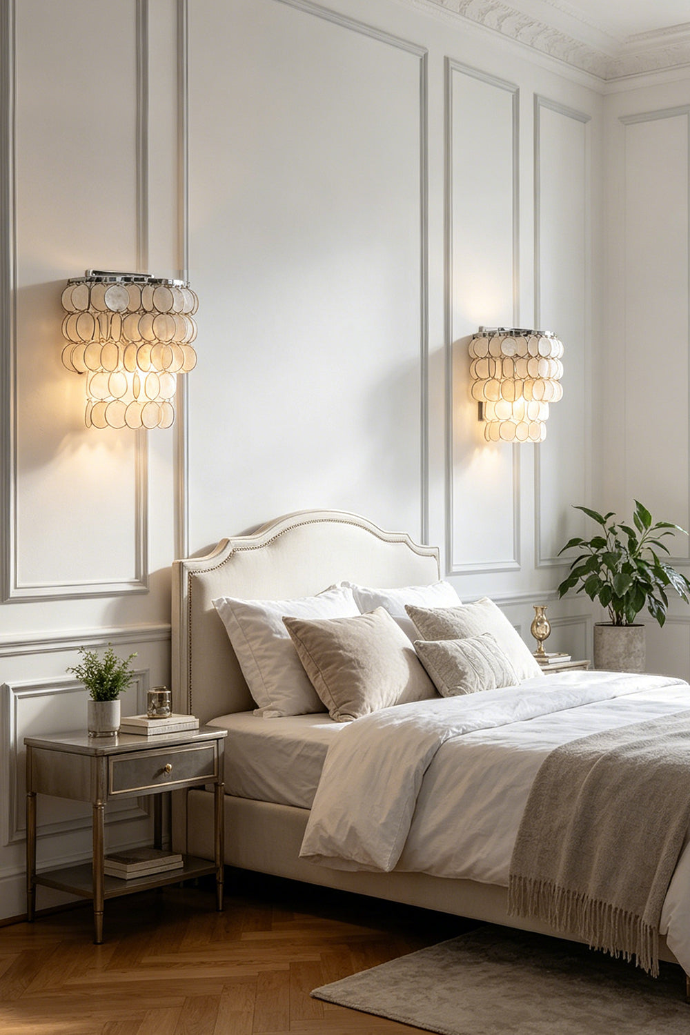 Shimmering Round Capiz Wall Lamp