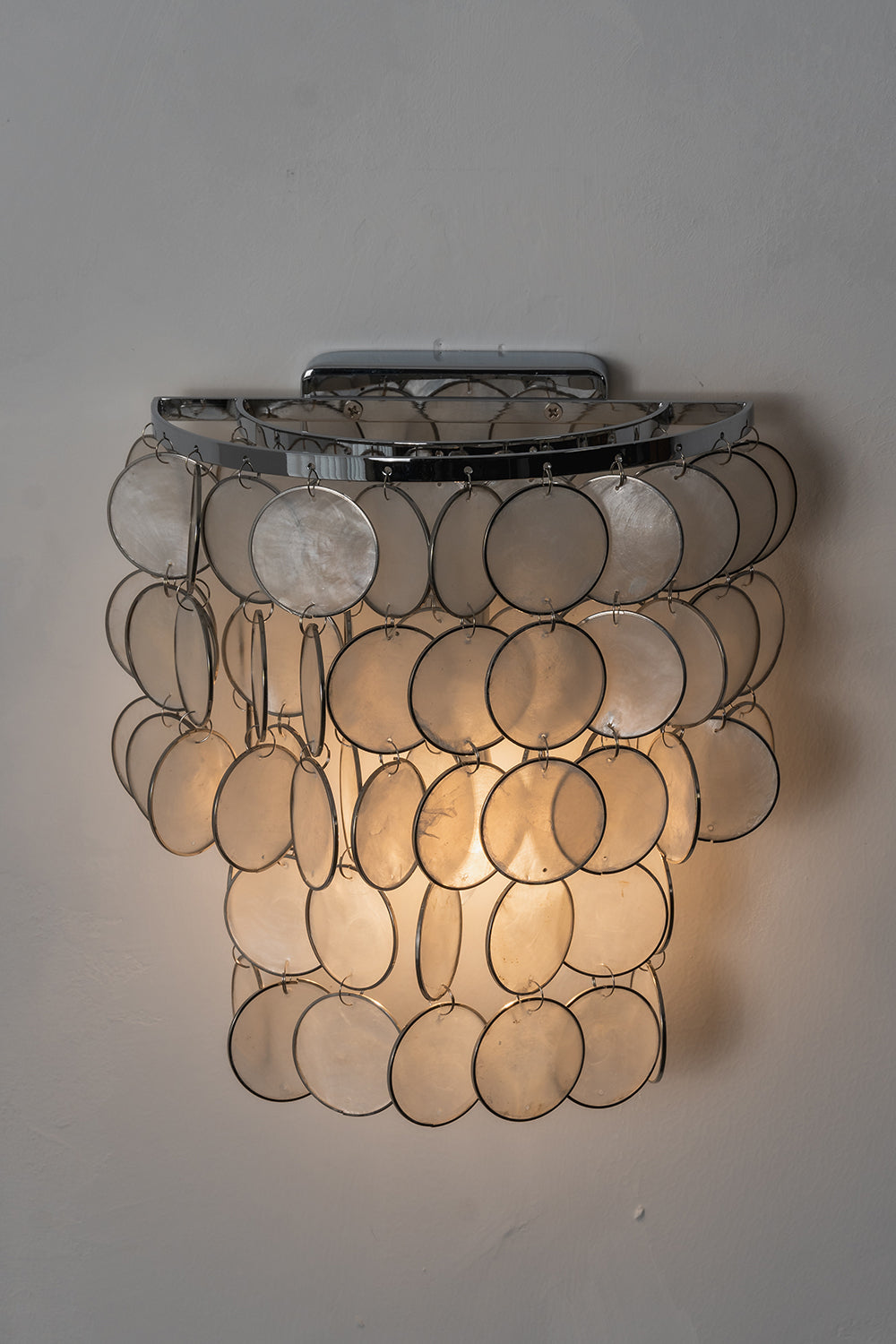 Shimmering Round Capiz Wall Lamp
