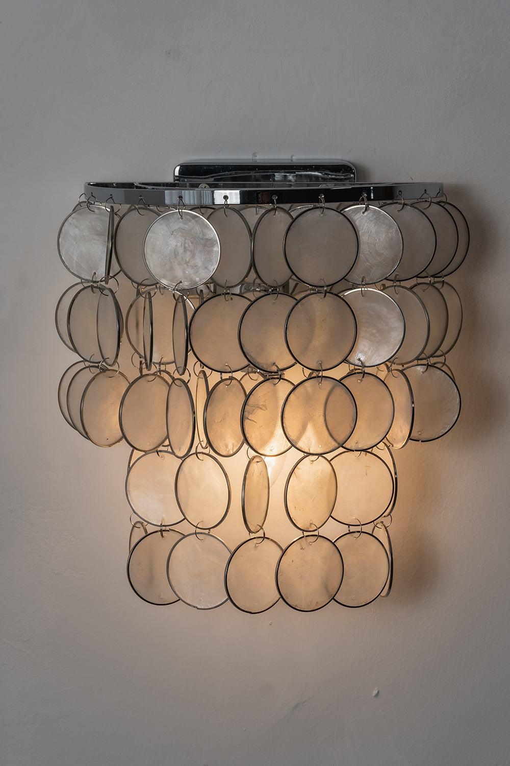 Shimmering Round Capiz Wall Lamp