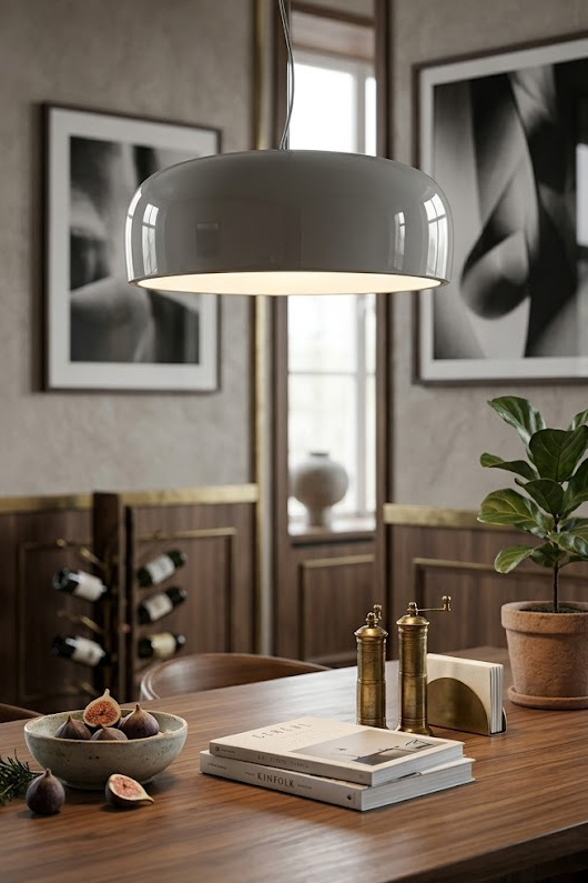 Sleek Lacquer Round Pendant Lamp