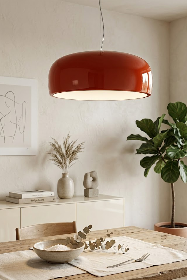 Sleek Lacquer Round Pendant Lamp