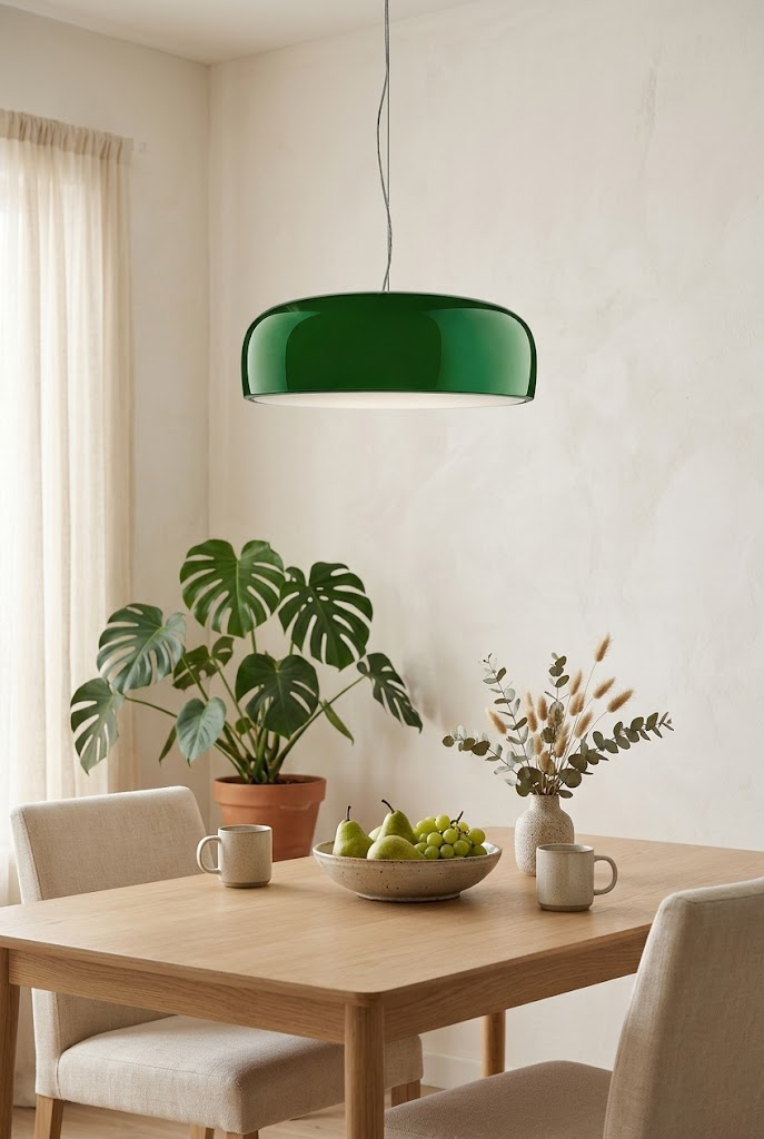 Sleek Lacquer Round Pendant Lamp