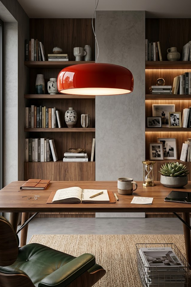 Sleek Lacquer Round Pendant Lamp