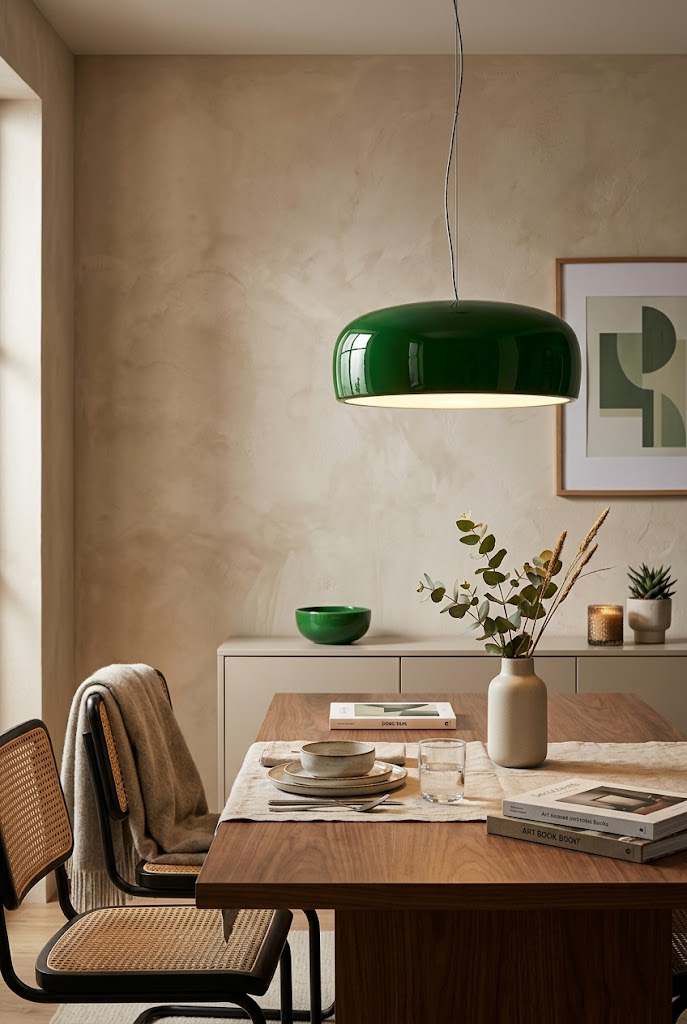 Sleek Lacquer Round Pendant Lamp