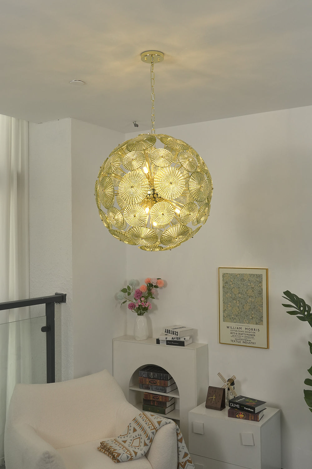 Sunburst Glass Disc Chandelier