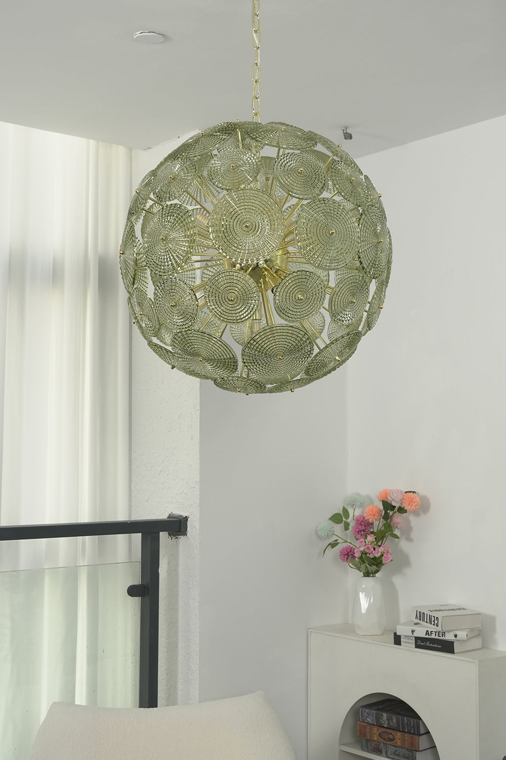 Sunburst Glass Disc Chandelier