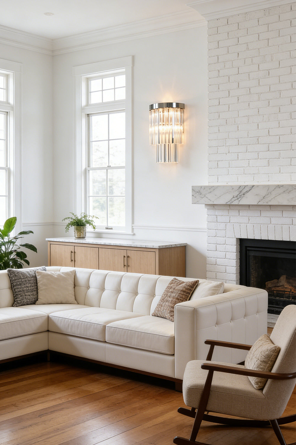 Tiered Column Glass Wall Light