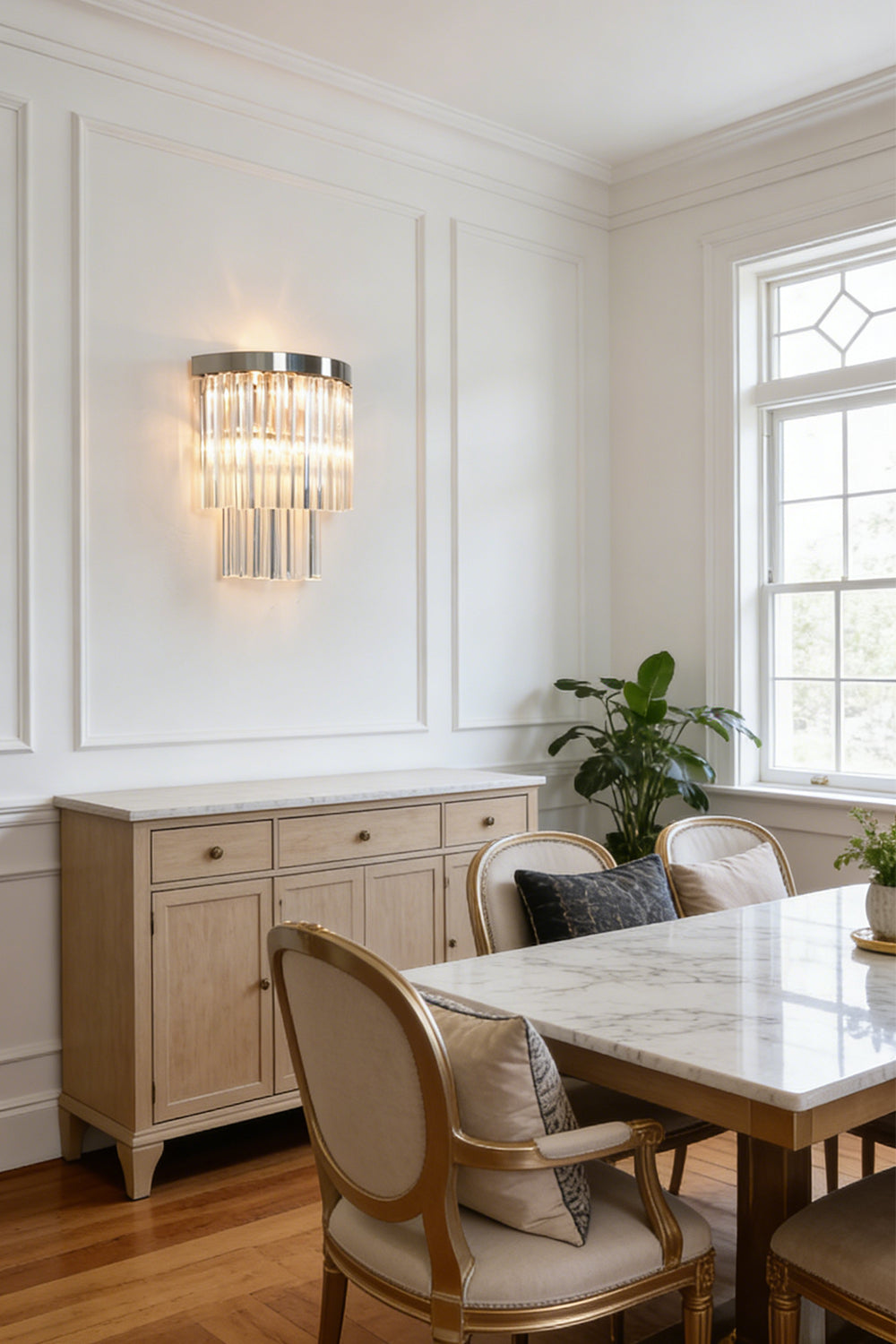 Tiered Column Glass Wall Light