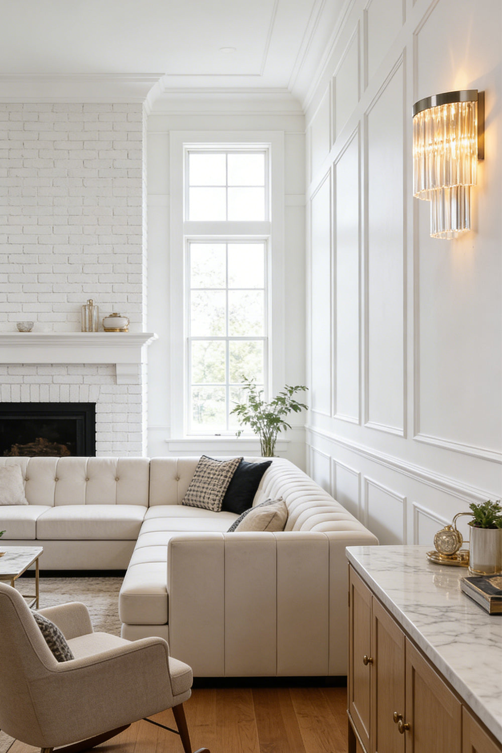 Tiered Column Glass Wall Light