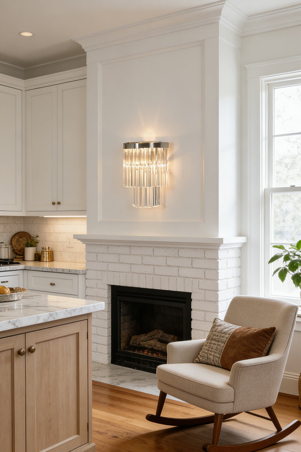 Tiered Column Glass Wall Light