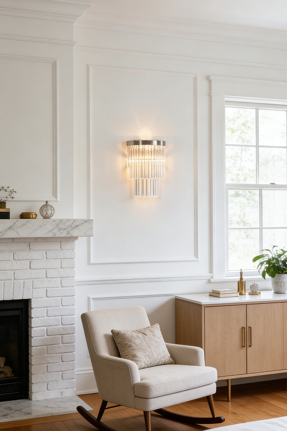 Tiered Column Glass Wall Light