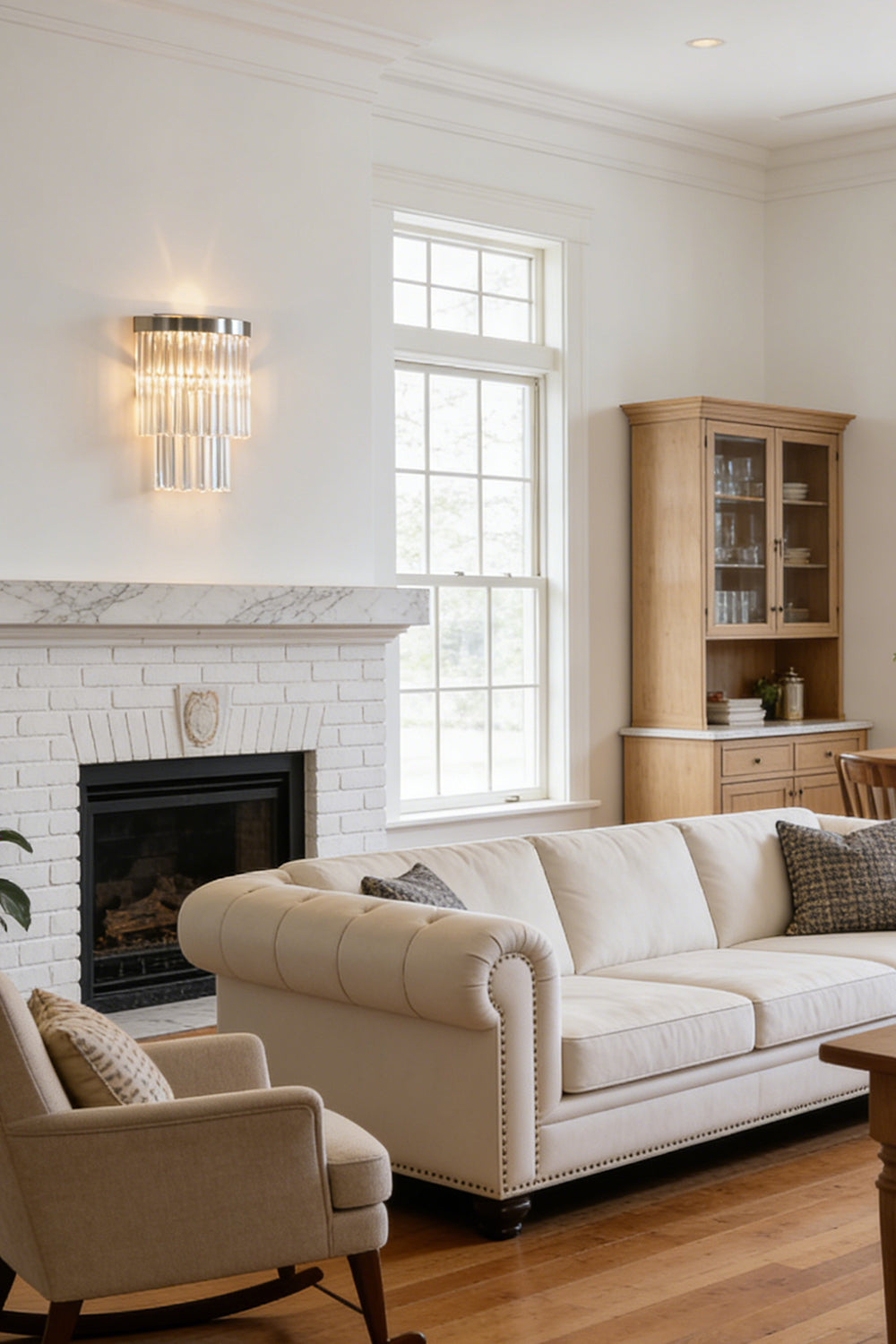 Tiered Column Glass Wall Light