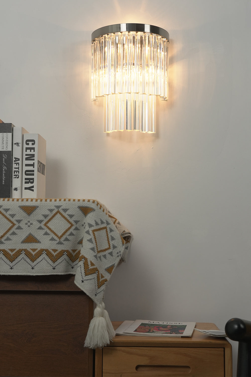 Tiered Column Glass Wall Light