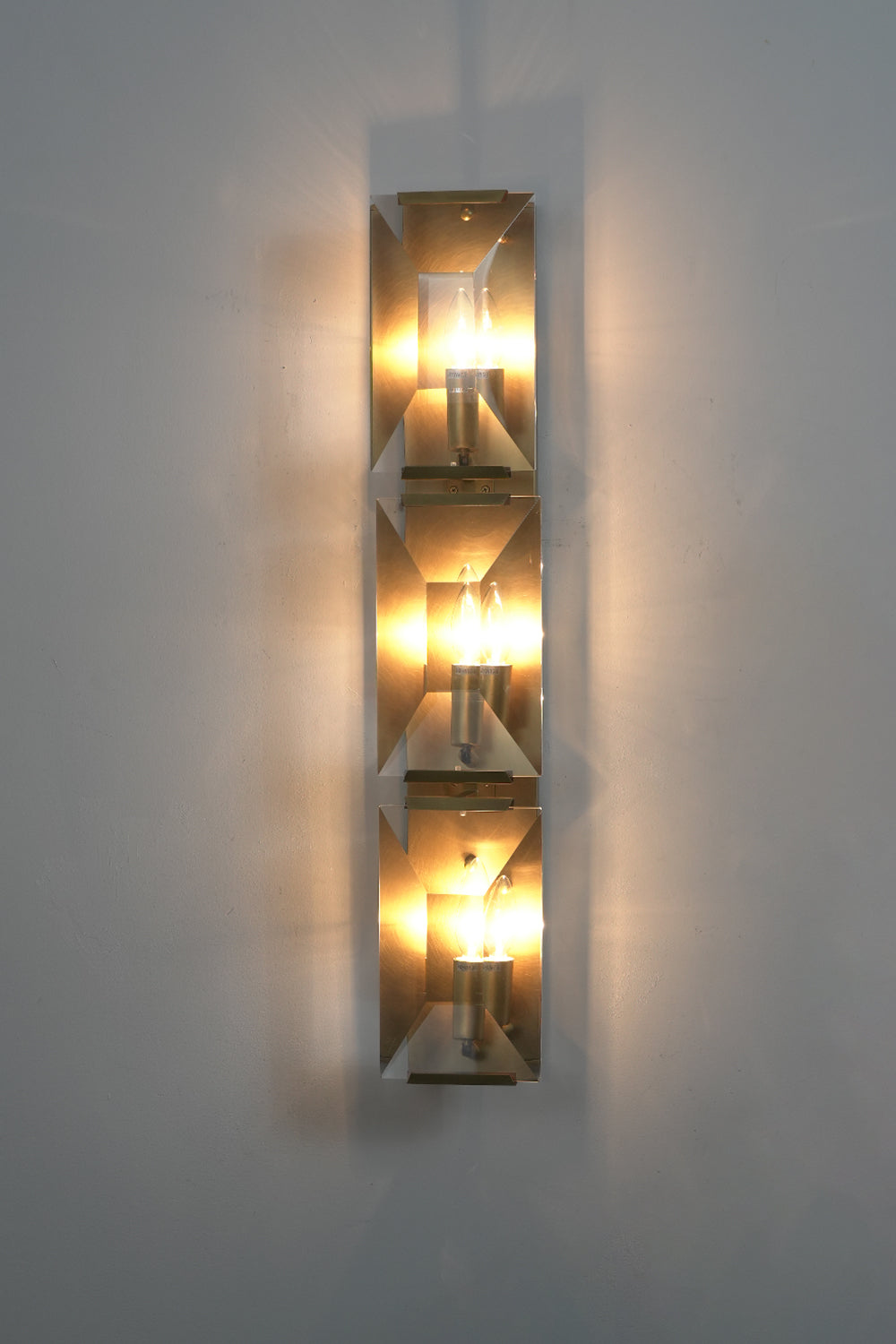 Triple Sparkling Faceted Wall Light