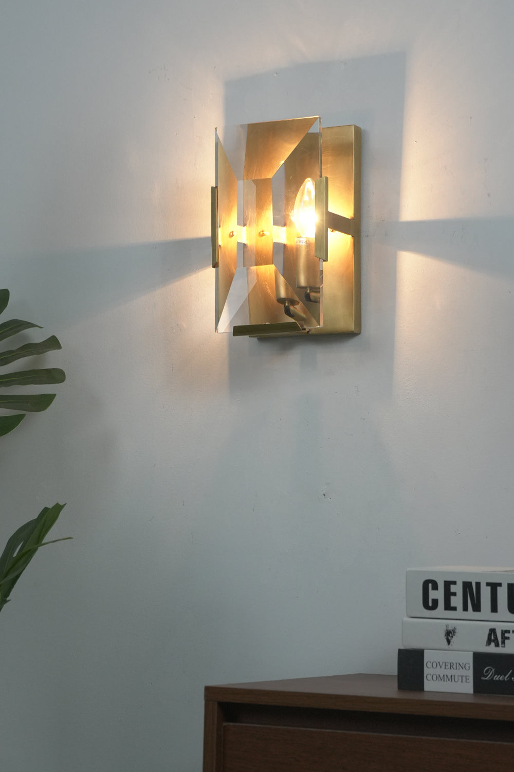 Triple Sparkling Faceted Wall Light