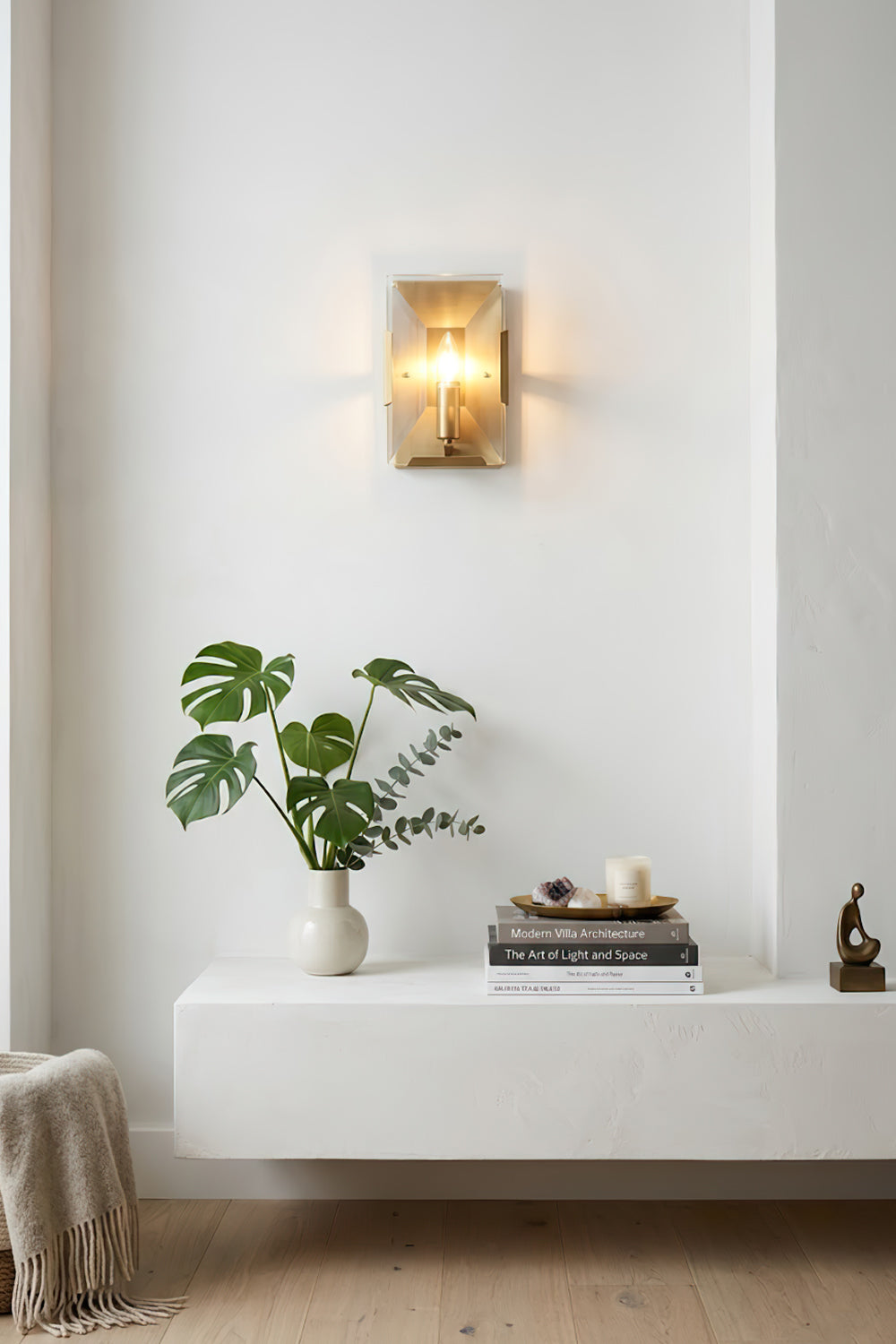 Triple Sparkling Faceted Wall Light