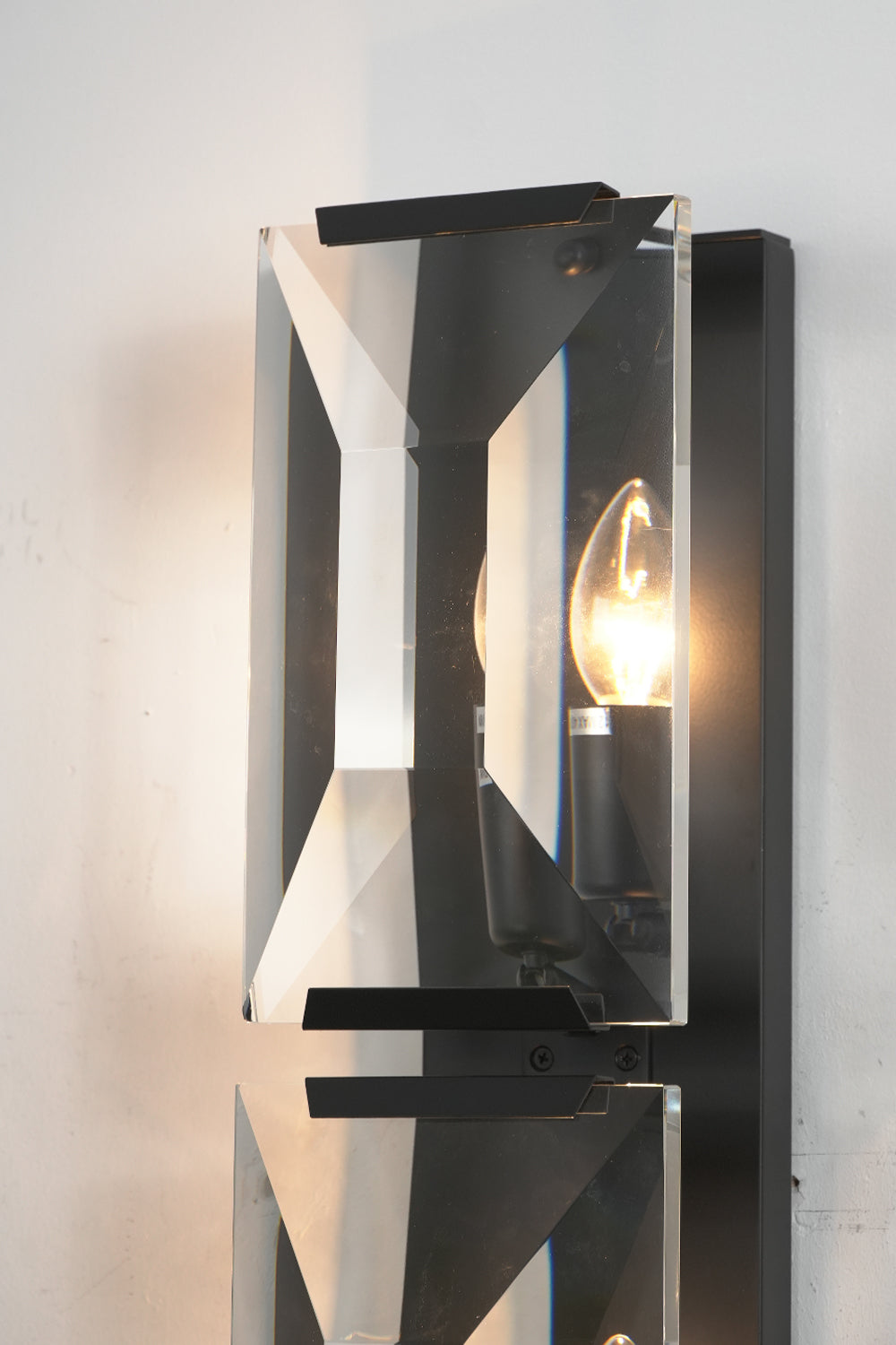 Triple Sparkling Faceted Wall Light