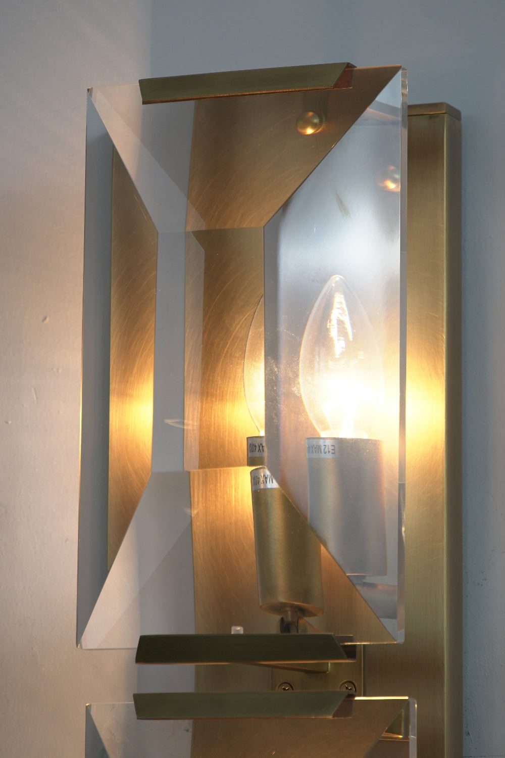 Triple Sparkling Faceted Wall Light