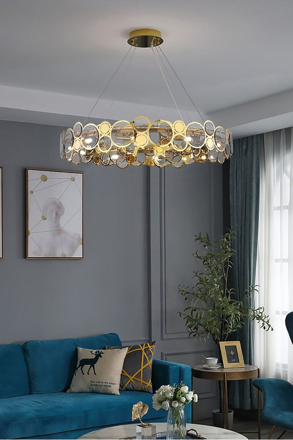 Adrianna Glass Round Chandelier - SamuLighting