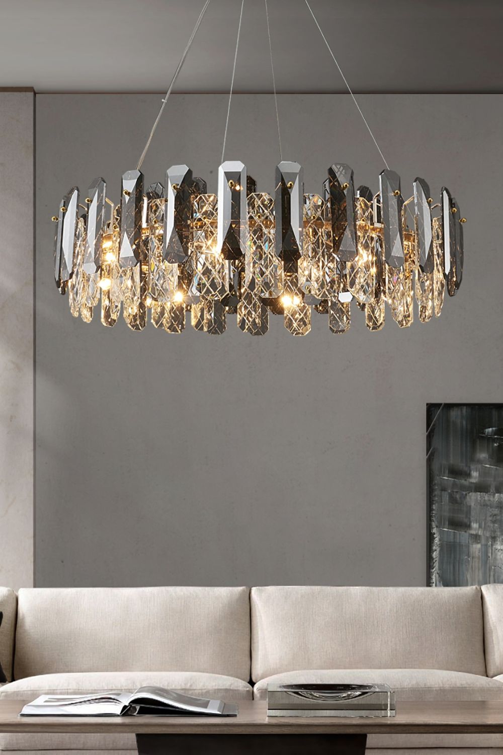 Clear Crystal Drum Pendant Lamp - SamuLighting