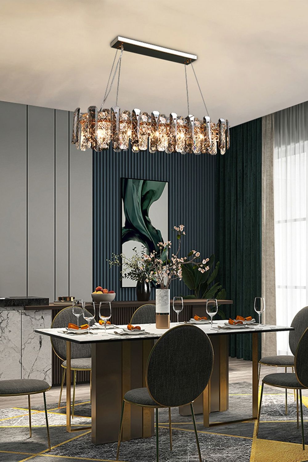 Clear Crystal Drum Pendant Lamp - SamuLighting