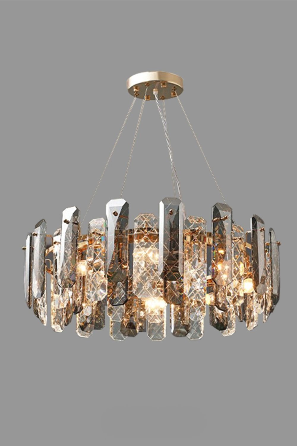 Clear Crystal Drum Pendant Lamp - SamuLighting