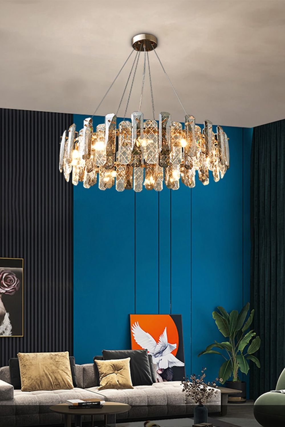 Clear Crystal Drum Pendant Lamp - SamuLighting