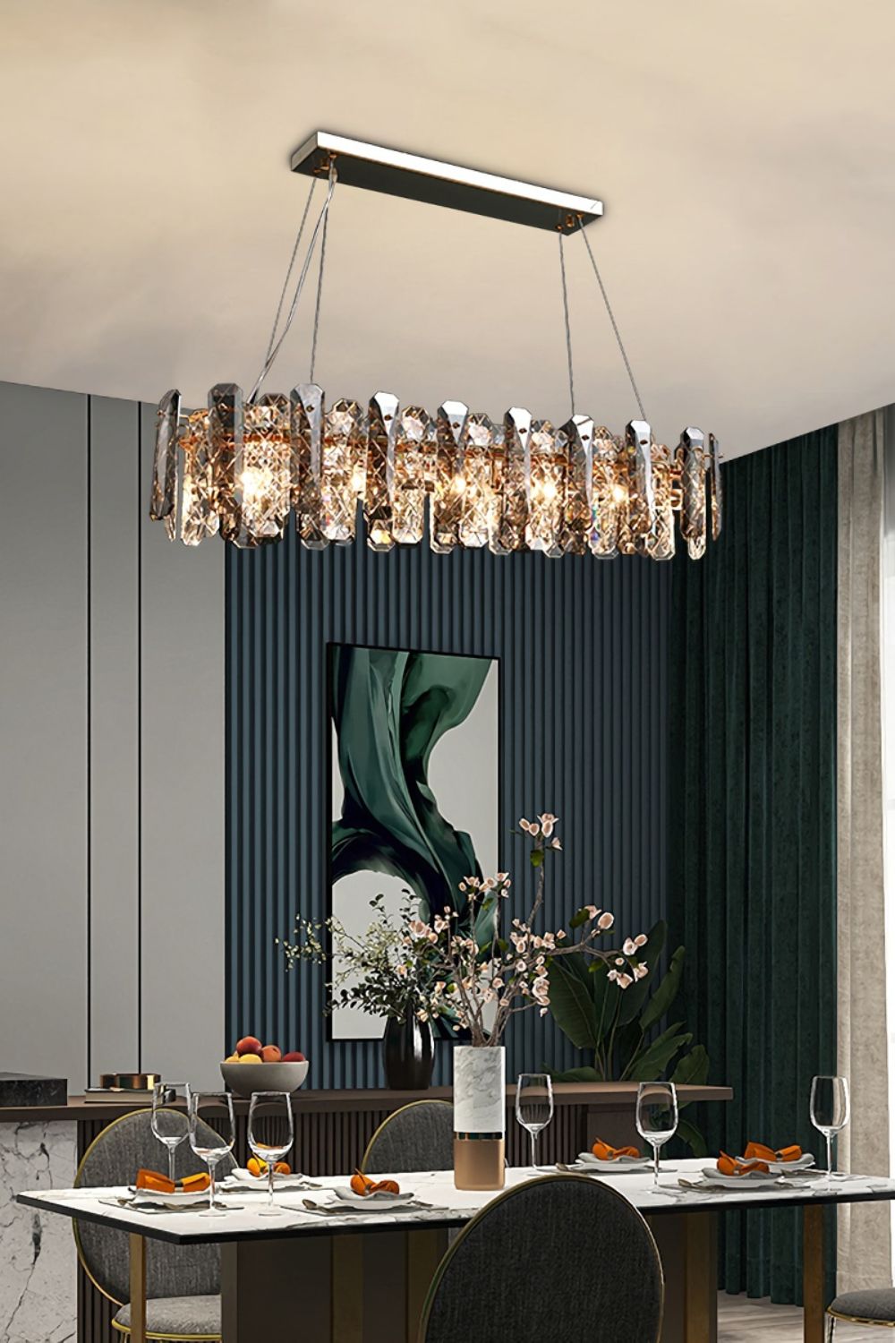 Clear Crystal Drum Pendant Lamp - SamuLighting