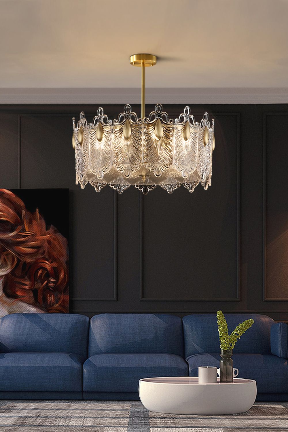 Decorative Pattern Glass Chandelier - SamuLighting