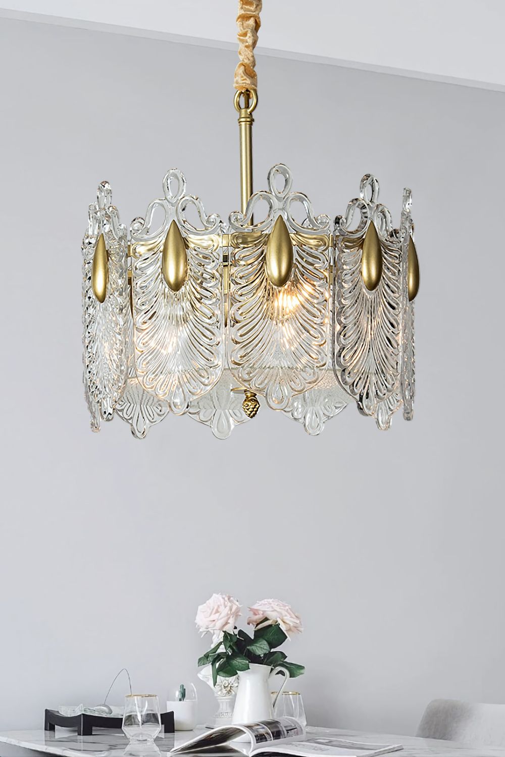 Decorative Pattern Glass Chandelier - SamuLighting