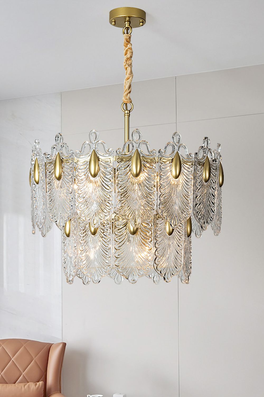Decorative Pattern Glass Chandelier - SamuLighting