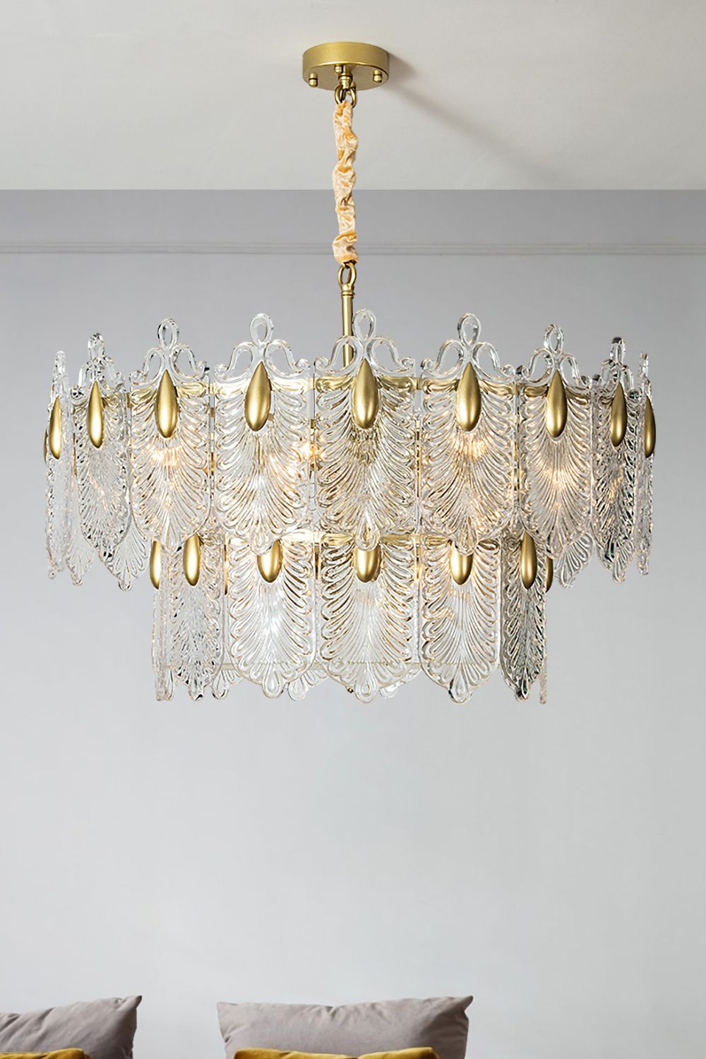 Decorative Pattern Glass Chandelier - SamuLighting