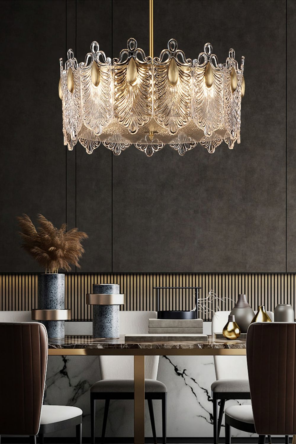 Decorative Pattern Glass Chandelier - SamuLighting