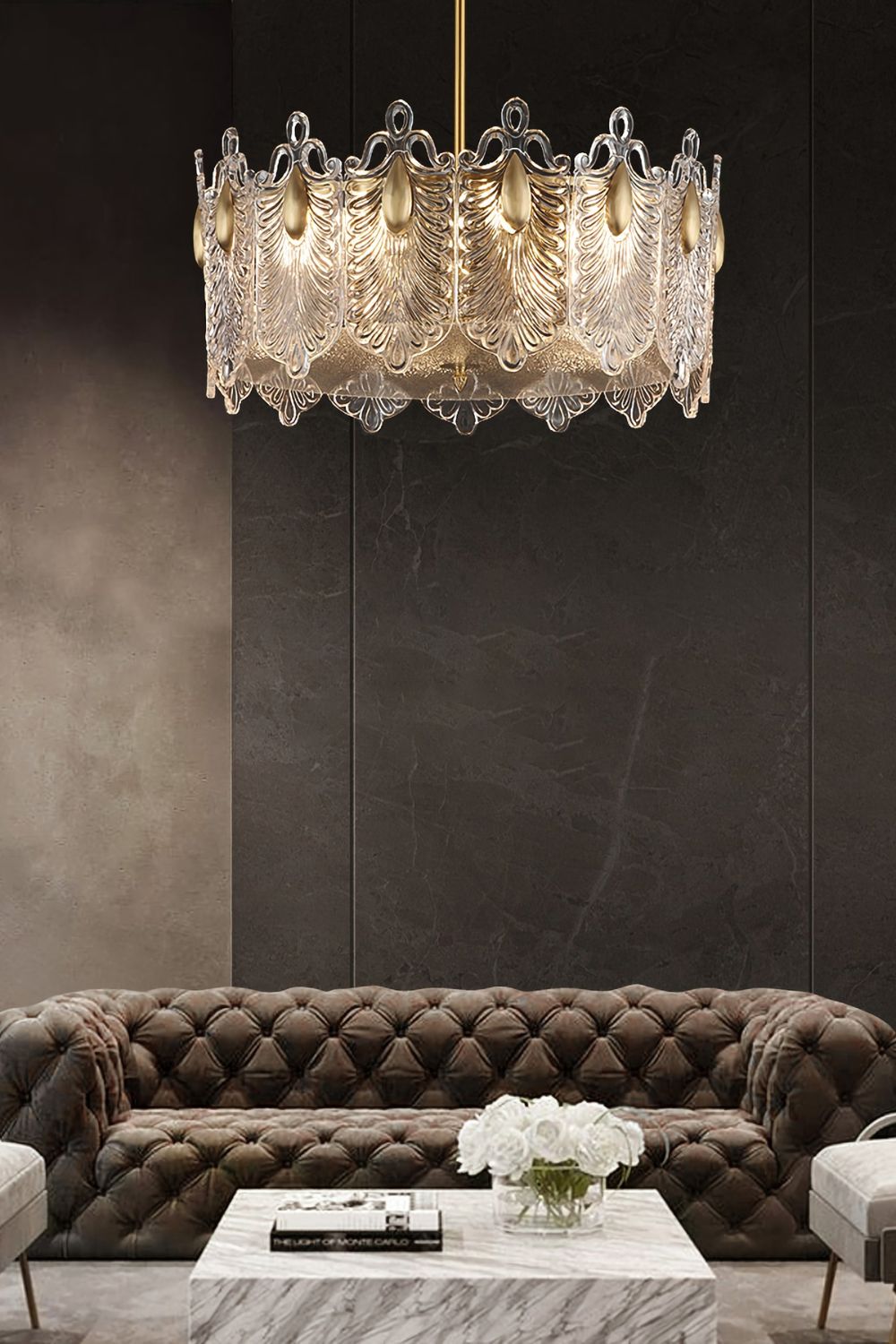 Decorative Pattern Glass Chandelier - SamuLighting