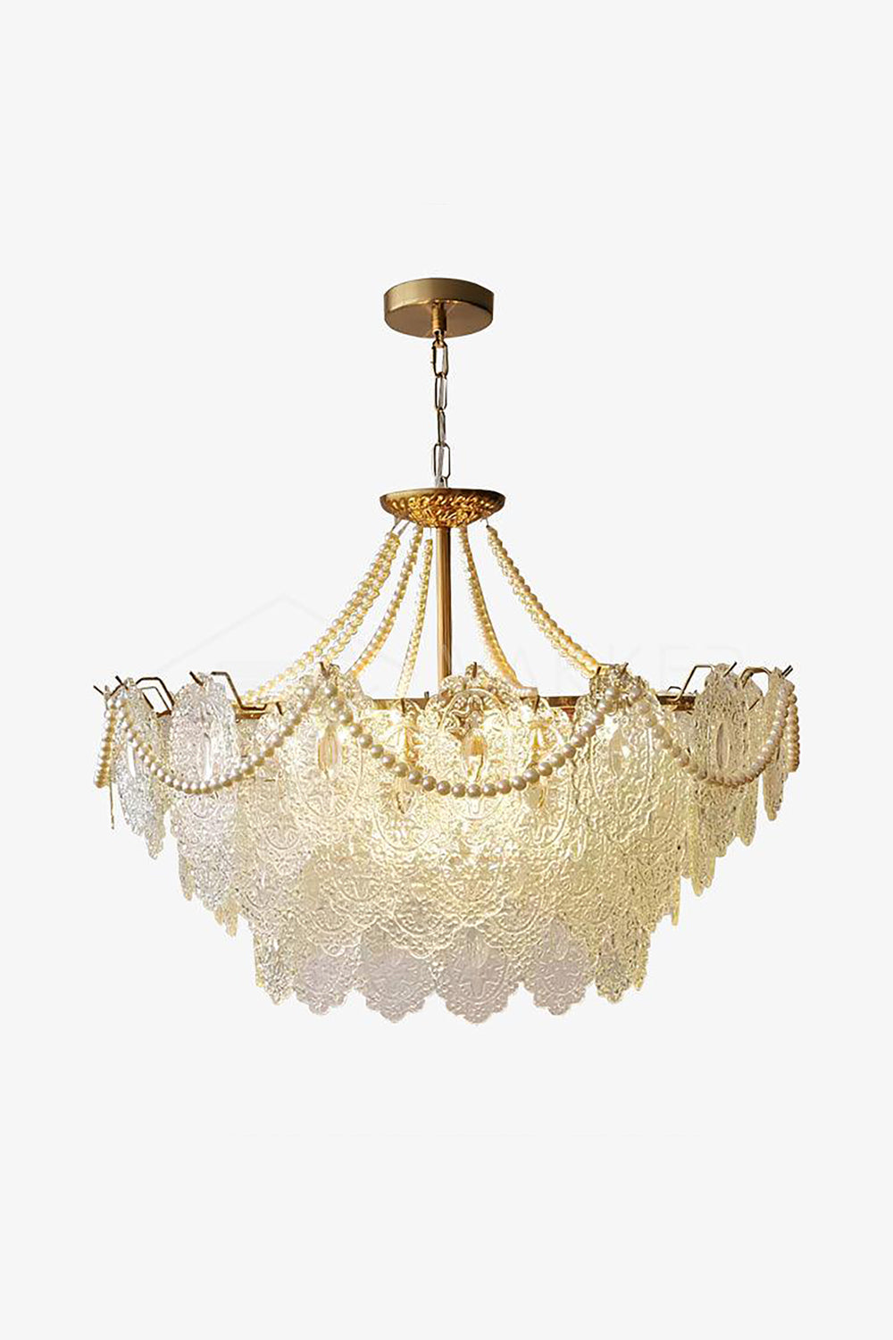 Embossed Pearls Glass Chandelier - SamuLighting