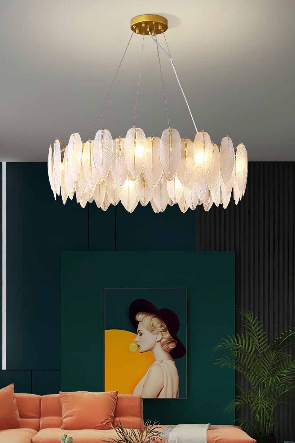 Glass Feather Chandelier - SamuLighting