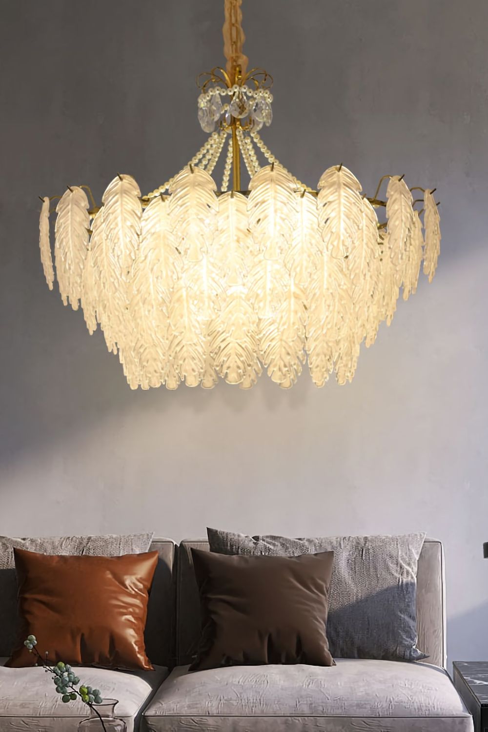 Glass Leaf Chandelier - SamuLighting