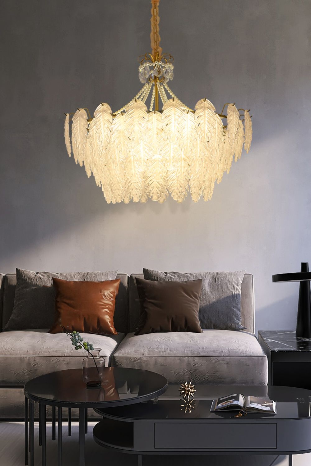 Glass Leaf Chandelier - SamuLighting