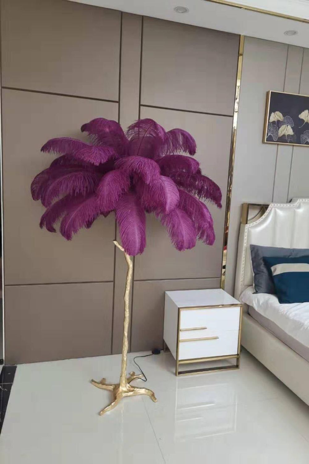 Ostrich Feather Floor Lamp - SamuLighting