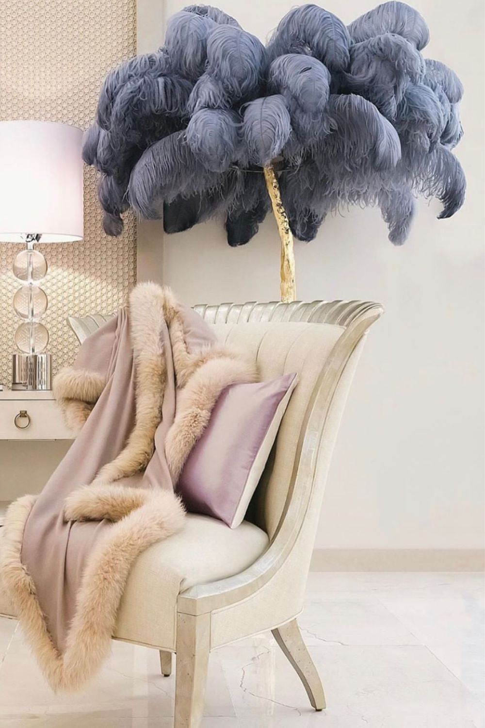 Ostrich Feather Floor Lamp - SamuLighting
