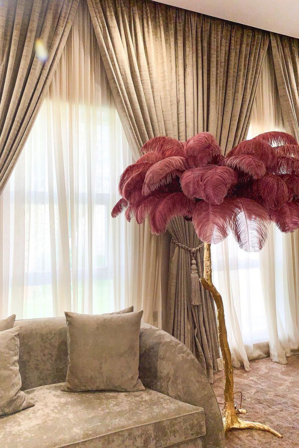 Ostrich Feather Floor Lamp - SamuLighting