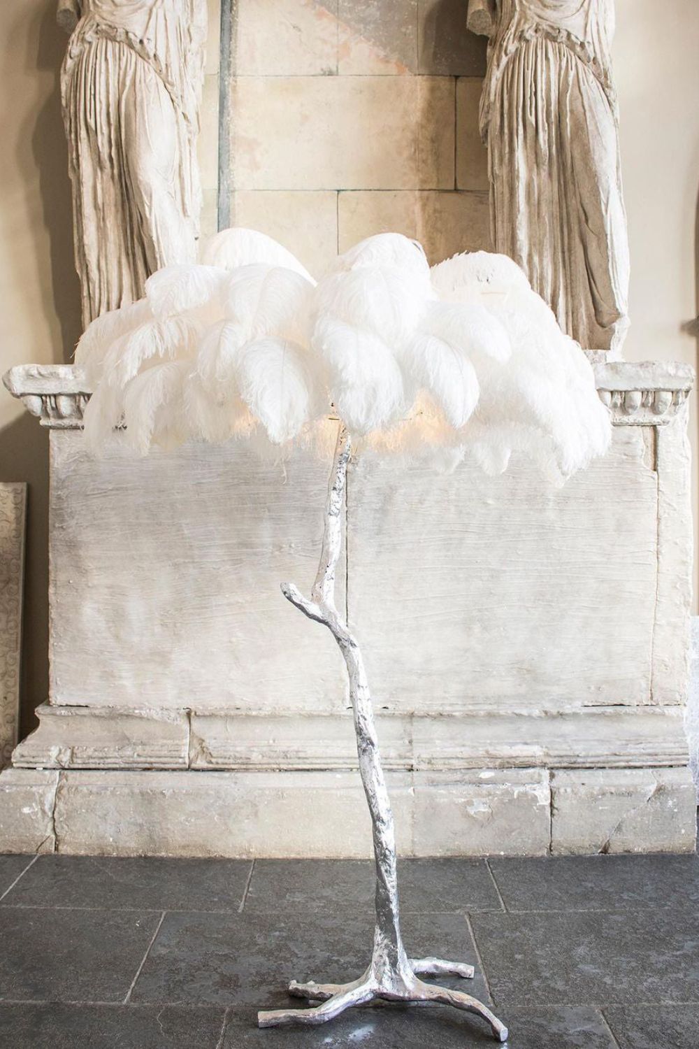Ostrich Feather Floor Lamp