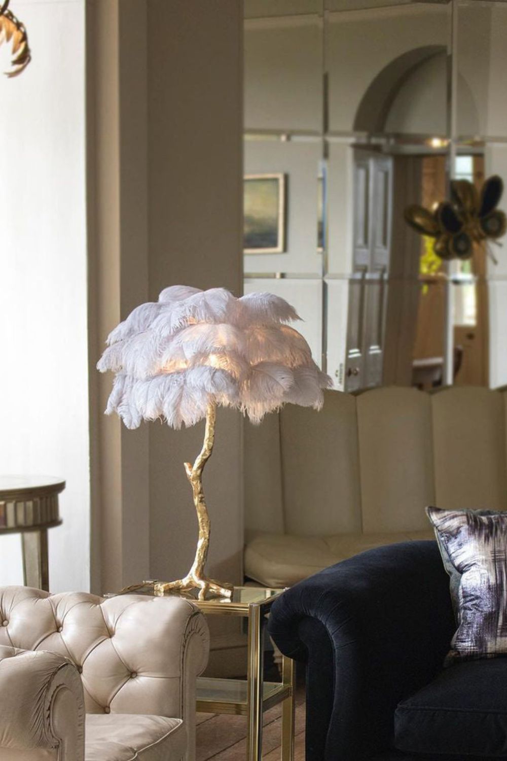 Ostrich Feather Table Lamp - SamuLighting