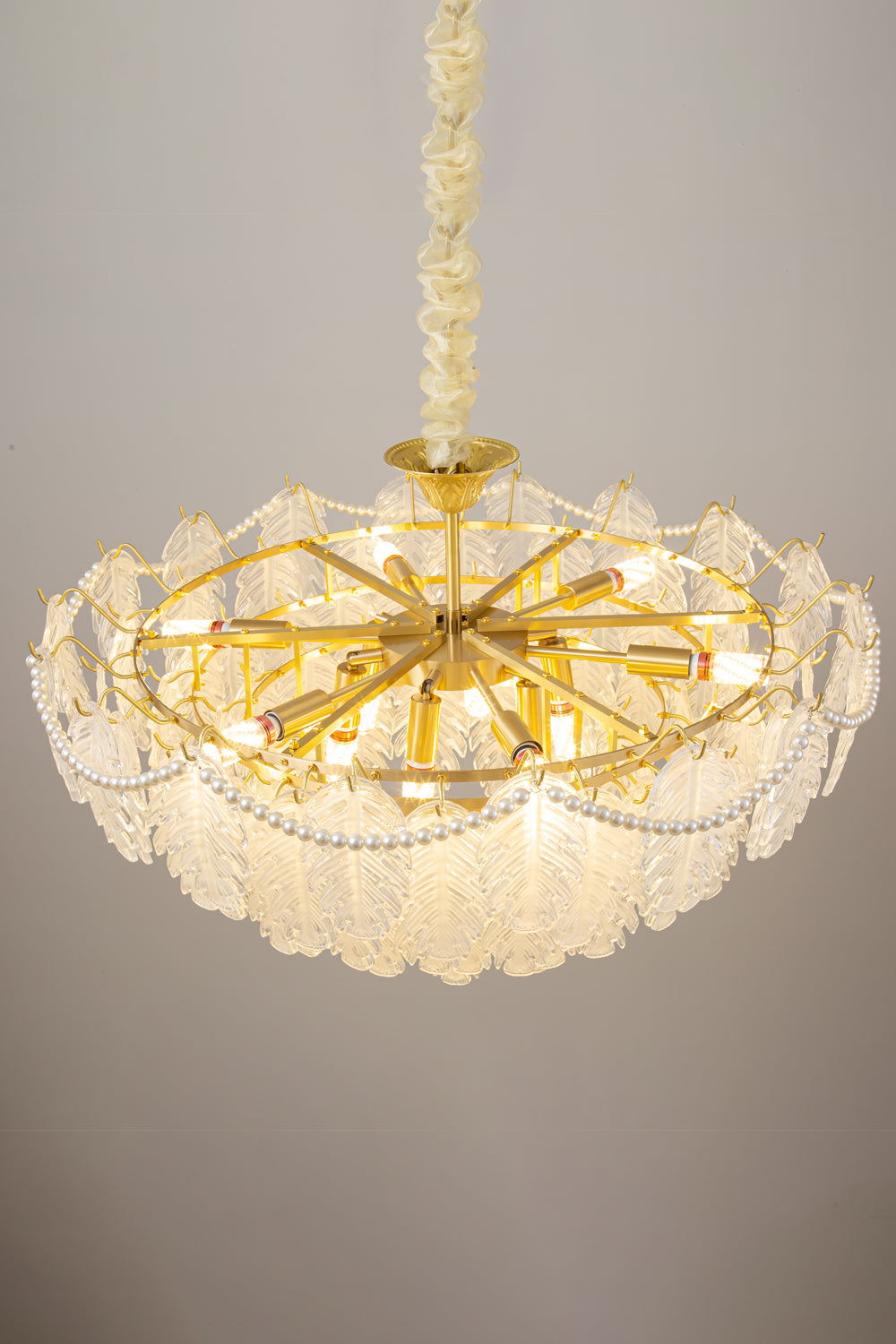 Pearl Glass Leaf Chandelier - SamuLighting