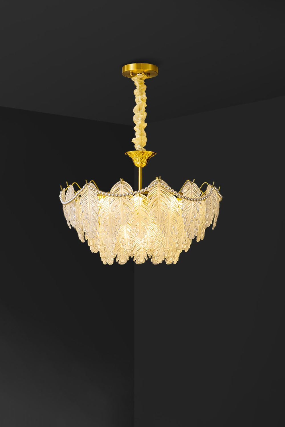 Pearl Glass Leaf Chandelier - SamuLighting