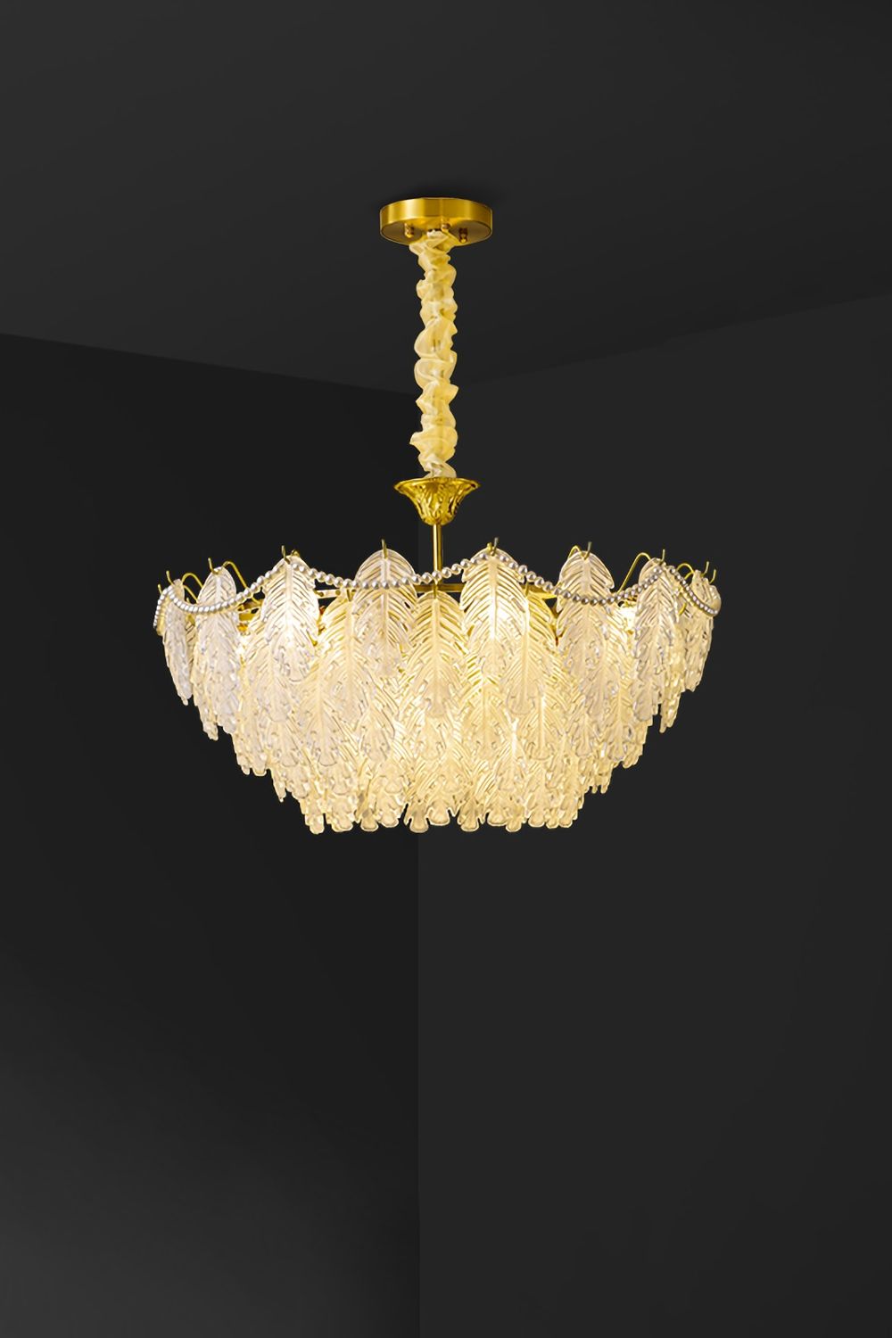 Pearl Glass Leaf Chandelier - SamuLighting